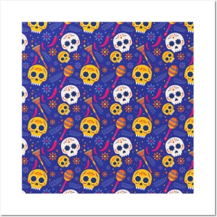 Brightly Colored Skulls Posters and Art